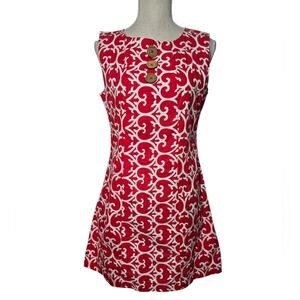 Dizzy Lizzie Red And White Sleeveless Print Dress NWT